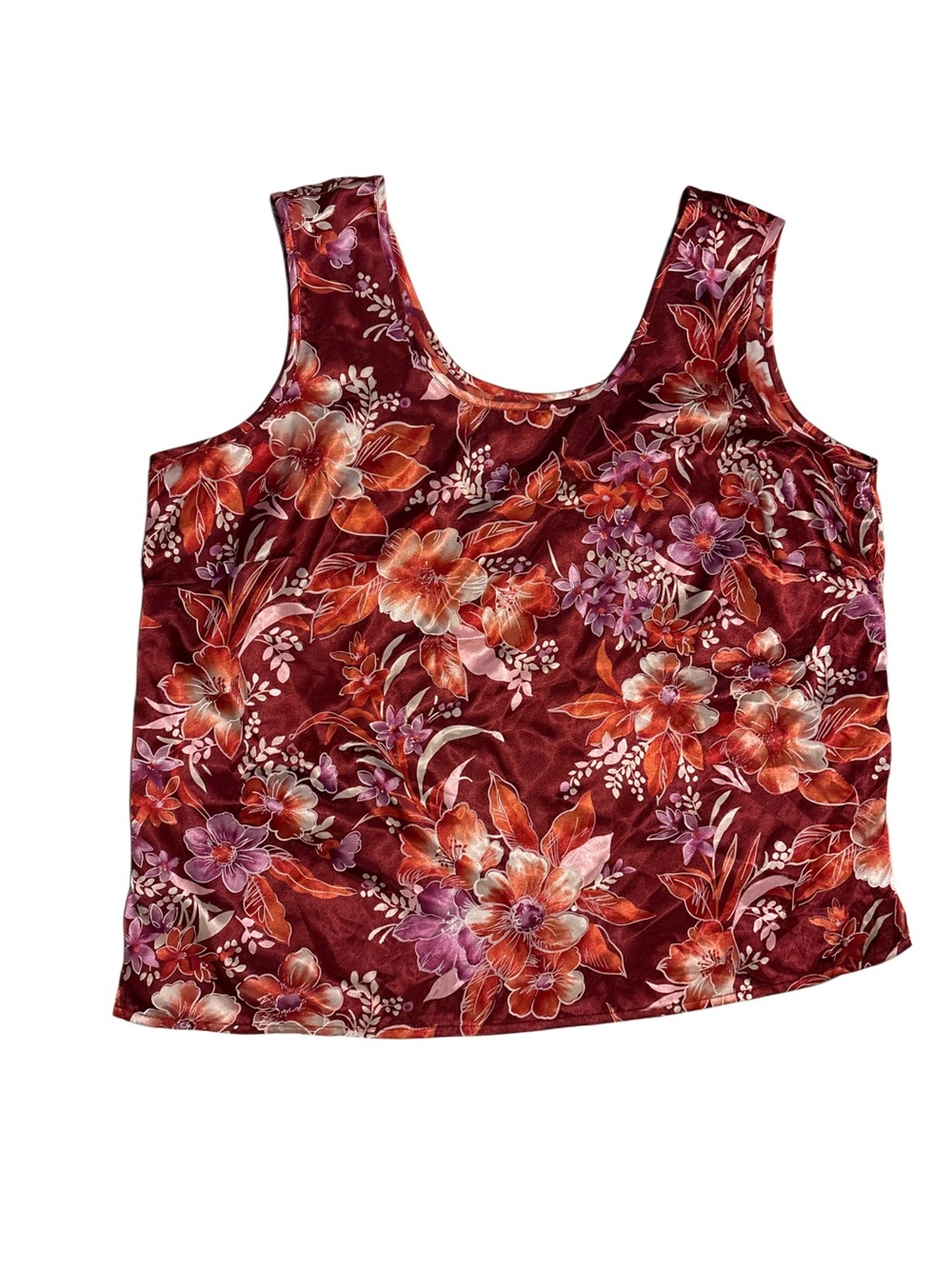 croft & barrow Burgundy Floral Velvet Tank Top